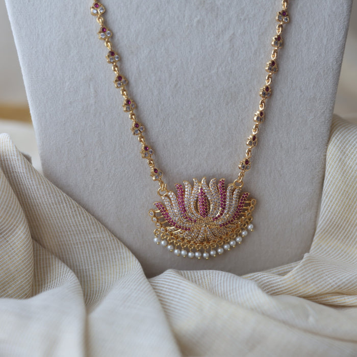 Heritage gold plated padakam long necklace HP002