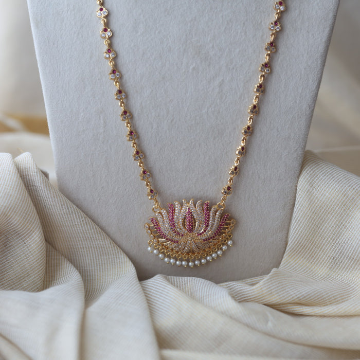 Heritage gold plated padakam long necklace HP002