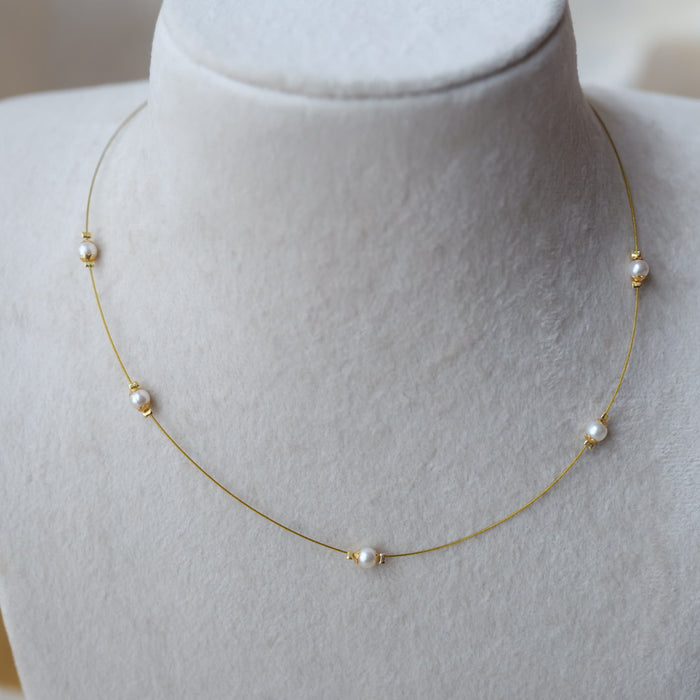 Heritage gold plated invisible short necklace IN9038