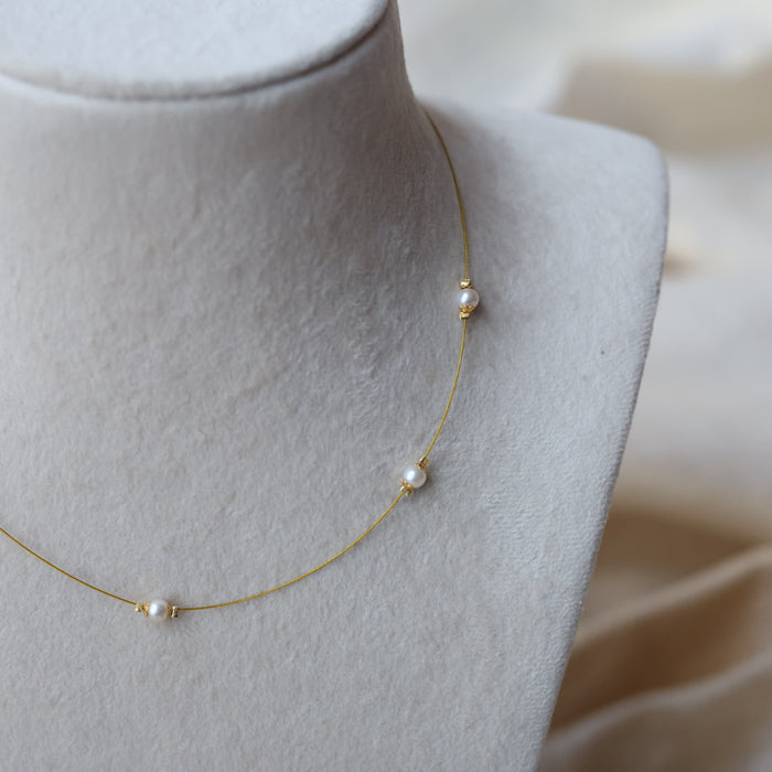 Heritage gold plated invisible short necklace IN9038