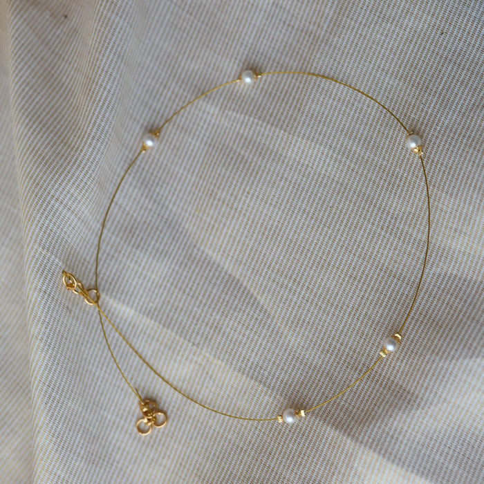 Heritage gold plated invisible short necklace IN9038