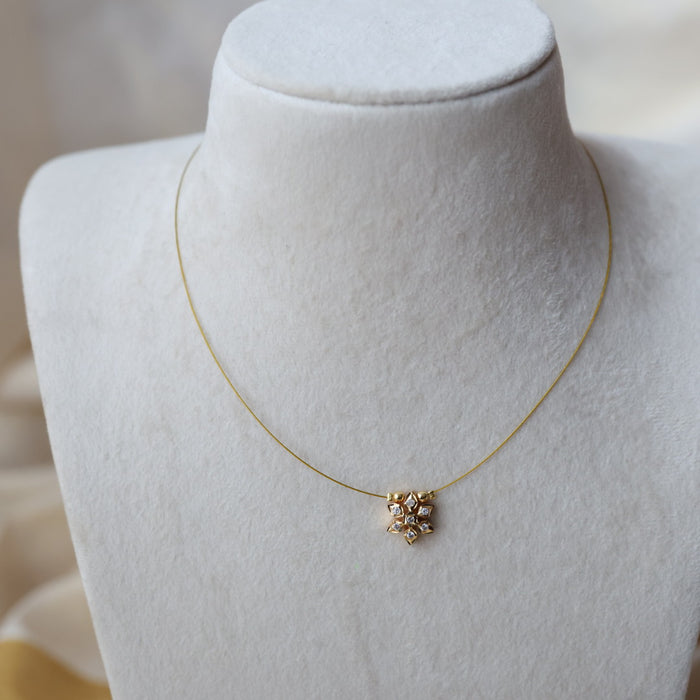 Heritage gold plated invisible short necklace IN9029