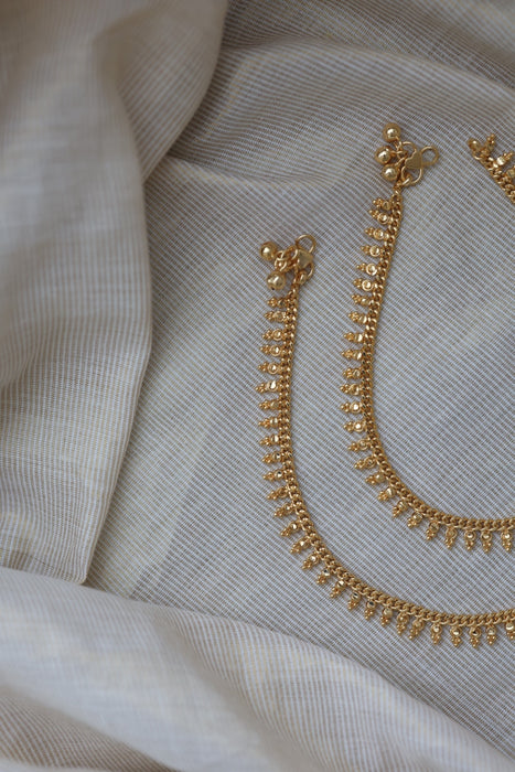 Heritage gold plated traditional payal HAN1333
