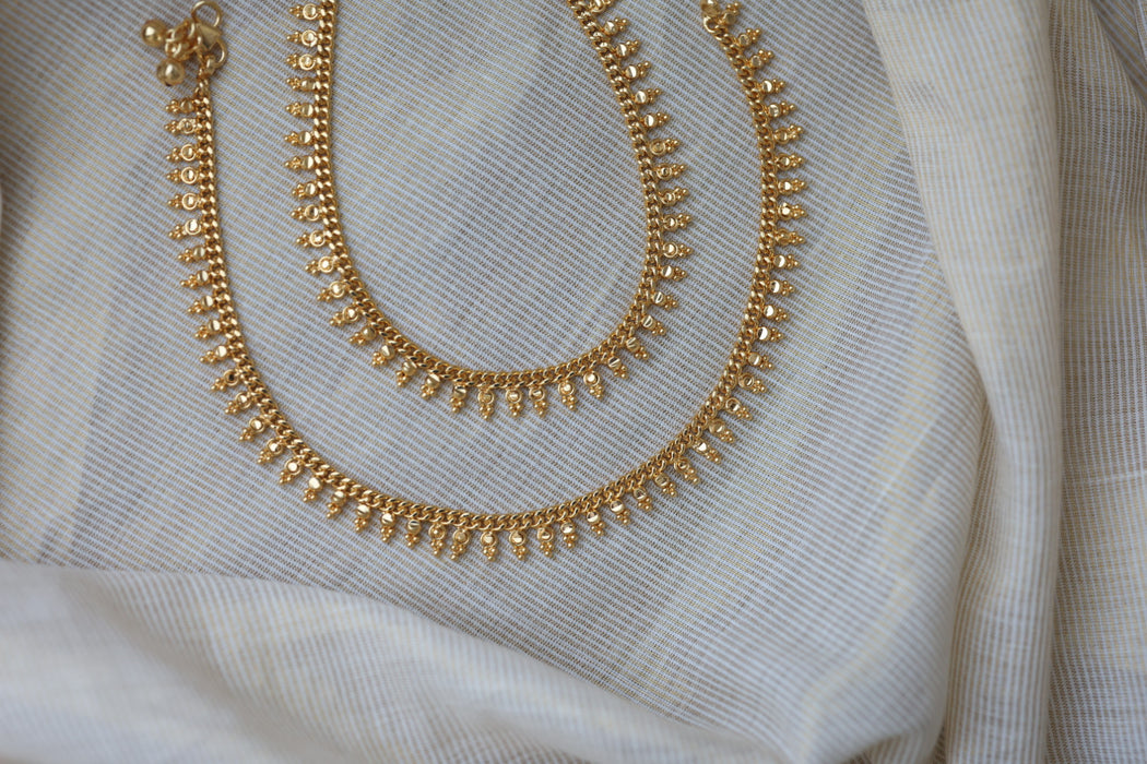 Heritage gold plated traditional payal HAN1333