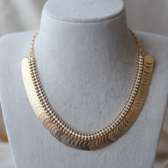 Heritage gold plated coin short necklace H178