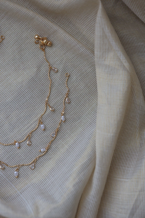 Heritage gold and pearl traditional anklet HAN3299