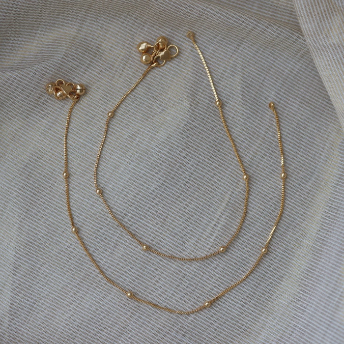 Heritage gold simple traditional anklet HAN3282