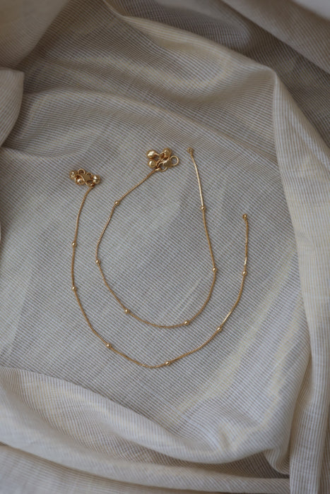 Heritage gold simple traditional anklet HAN3282