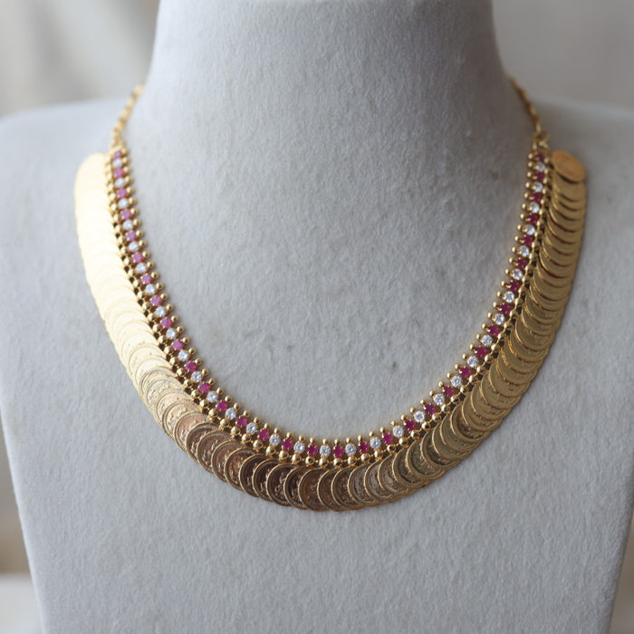 Heritage gold plated coin short necklace H1788