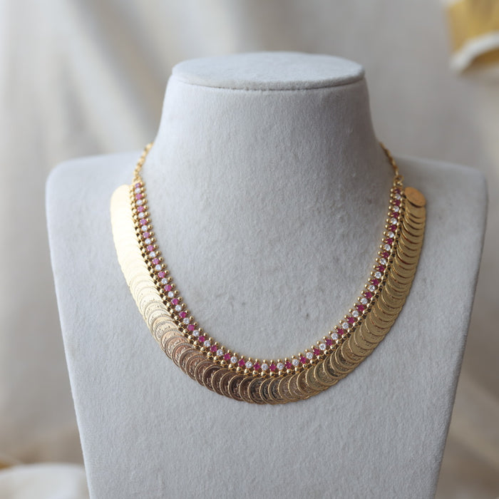 Heritage gold plated coin short necklace H1788
