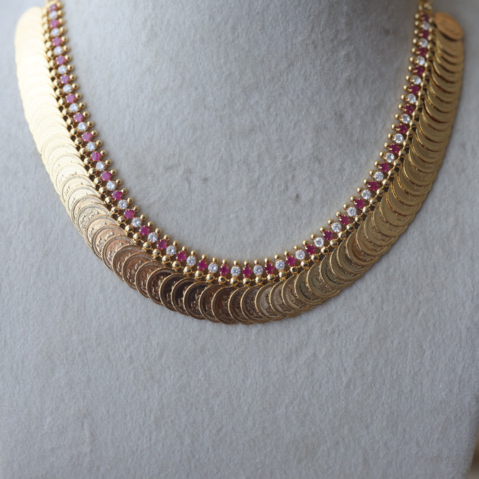 Heritage gold plated coin short necklace H1788