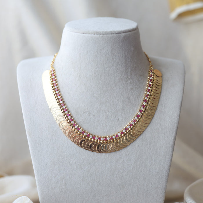Heritage gold plated coin short necklace H1788