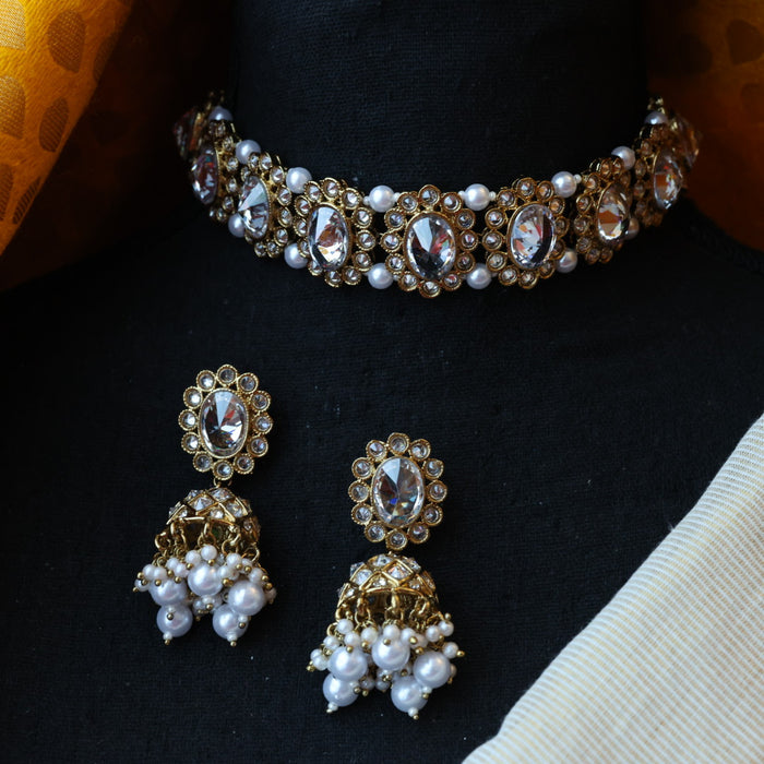 Trendy choker necklace with earrings TW0422