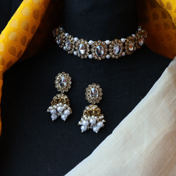 Trendy choker necklace with earrings TW0422