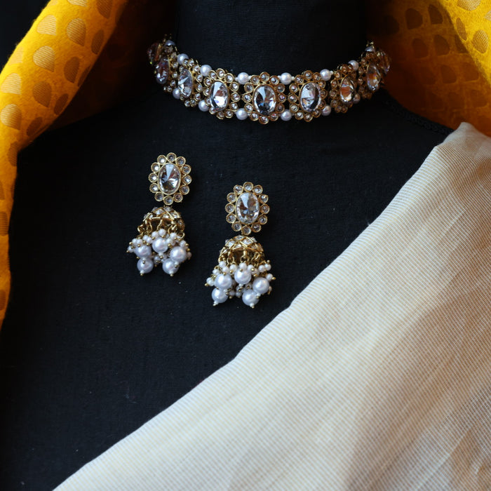 Trendy choker necklace with earrings TW0422