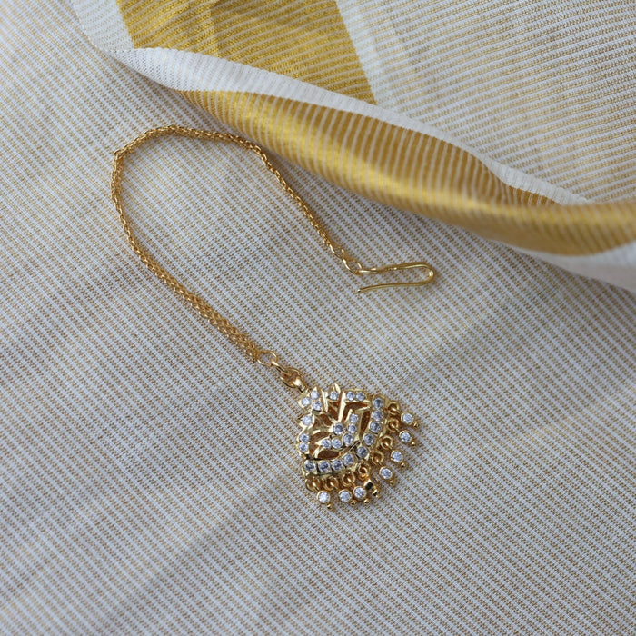 Heritage gold plated white stone tikka HT500