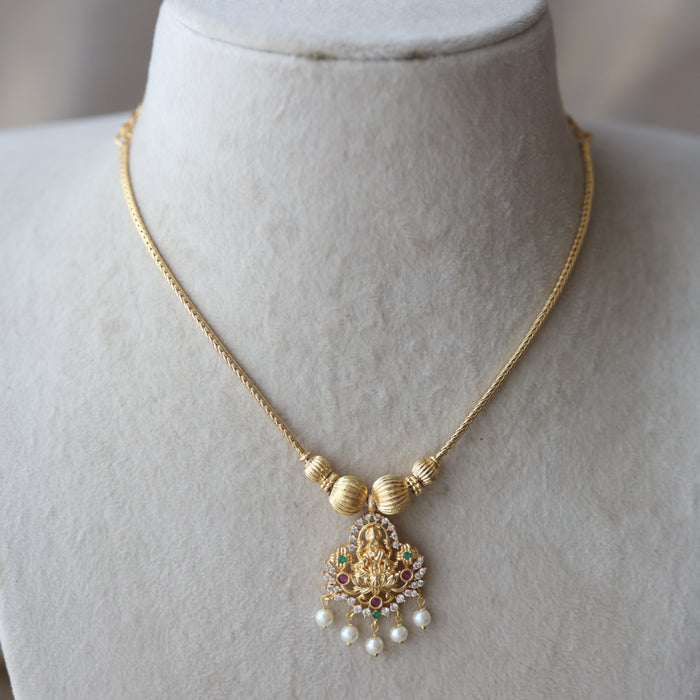Heritage gold plated lakshmi short necklace H7562