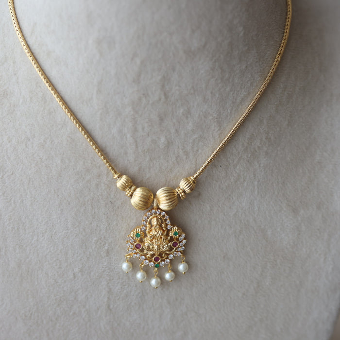 Heritage gold plated lakshmi short necklace H7562