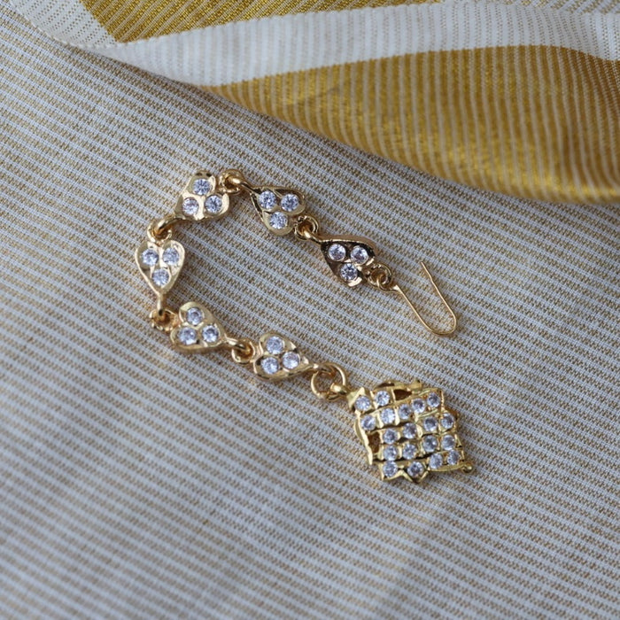 Heritage gold plated white stone tikka HT3577