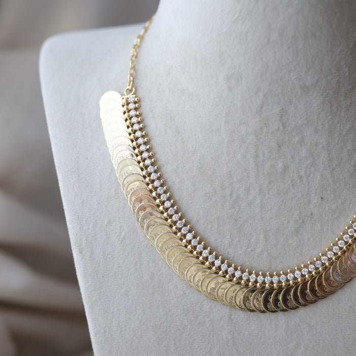 Heritage gold plated coin design short necklace H3133