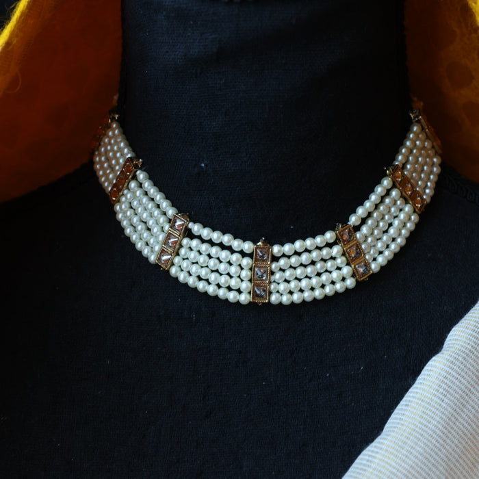 Trendy choker necklace with earrings TW4432