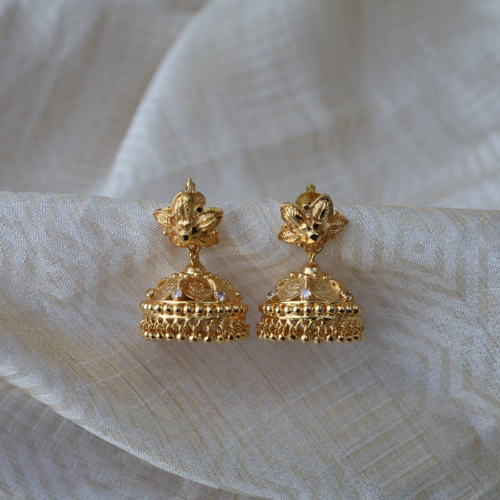 Heritage gold plated coin design gold look a like jumka earrings  HJ1048