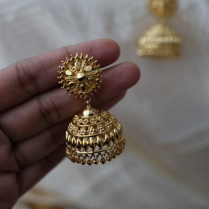 Heritage gold plated gold look a like jumka earrings  HJ1047