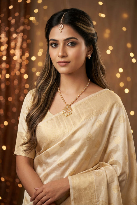 Heritage gold plated pearl short necklace H452