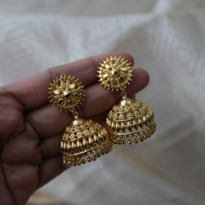 Heritage gold plated gold look a like jumka earrings  HJ1047