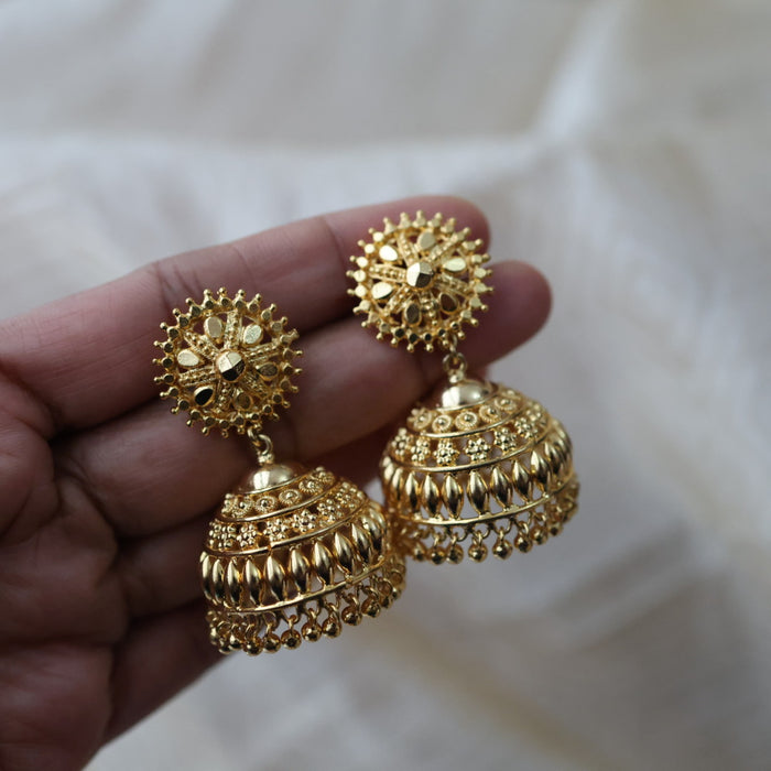 Heritage gold plated gold look a like jumka earrings  HJ1047