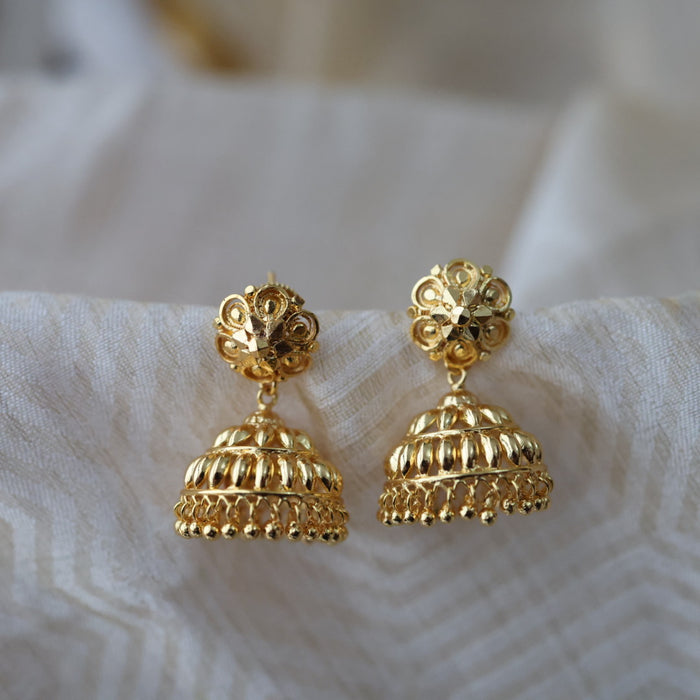 Heritage gold plated gold look a like jumka earrings  HJ1046