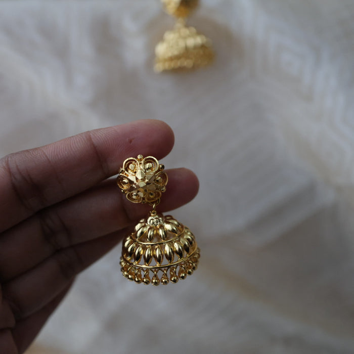 Heritage gold plated gold look a like jumka earrings  HJ1046