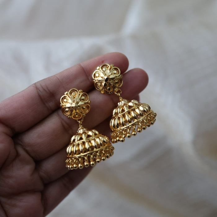 Heritage gold plated gold look a like jumka earrings  HJ1046