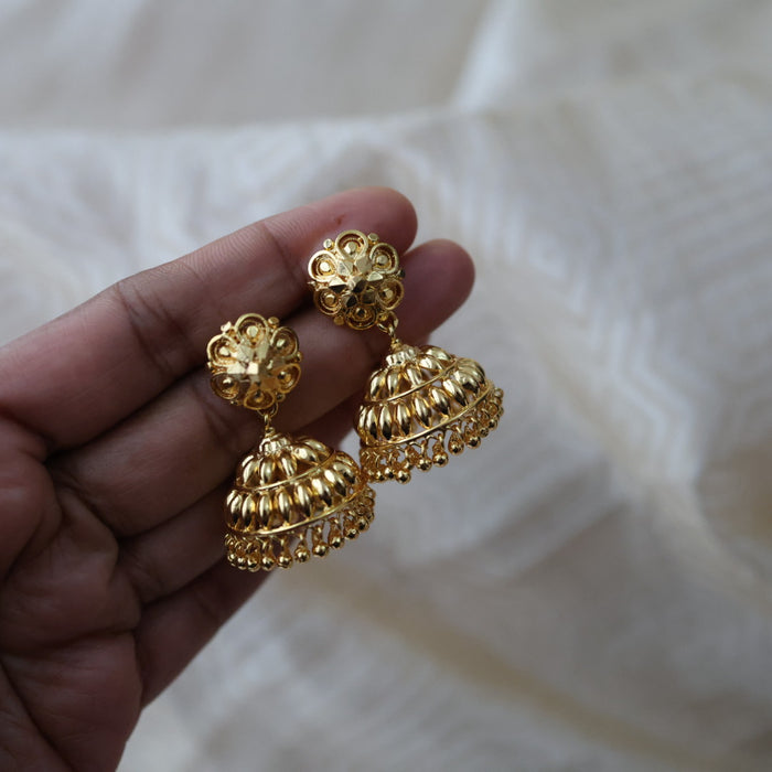 Heritage gold plated gold look a like jumka earrings  HJ1046