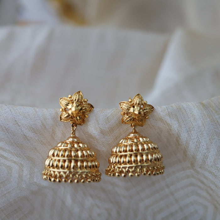 Heritage gold plated gold look a like jumka earrings  HJ1045