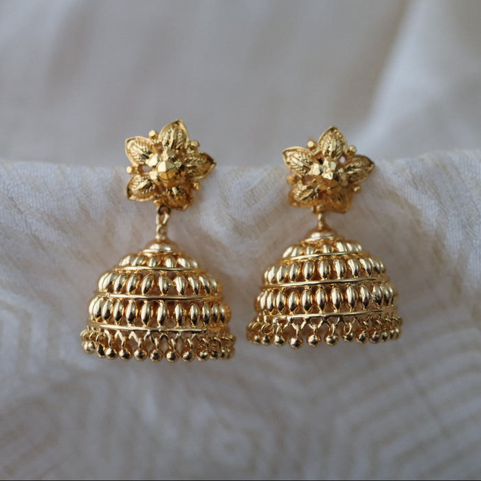 Heritage gold plated gold look a like jumka earrings  HJ1045