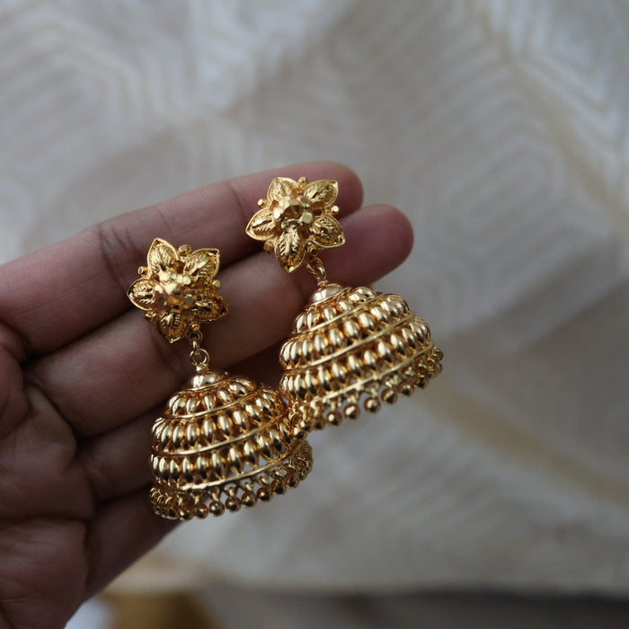 Heritage gold plated gold look a like jumka earrings  HJ1045