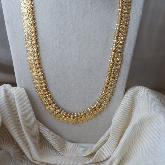 Heritage gold plated mango design long necklace HL6212