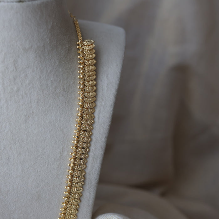 Heritage gold plated mango design long necklace HL6212
