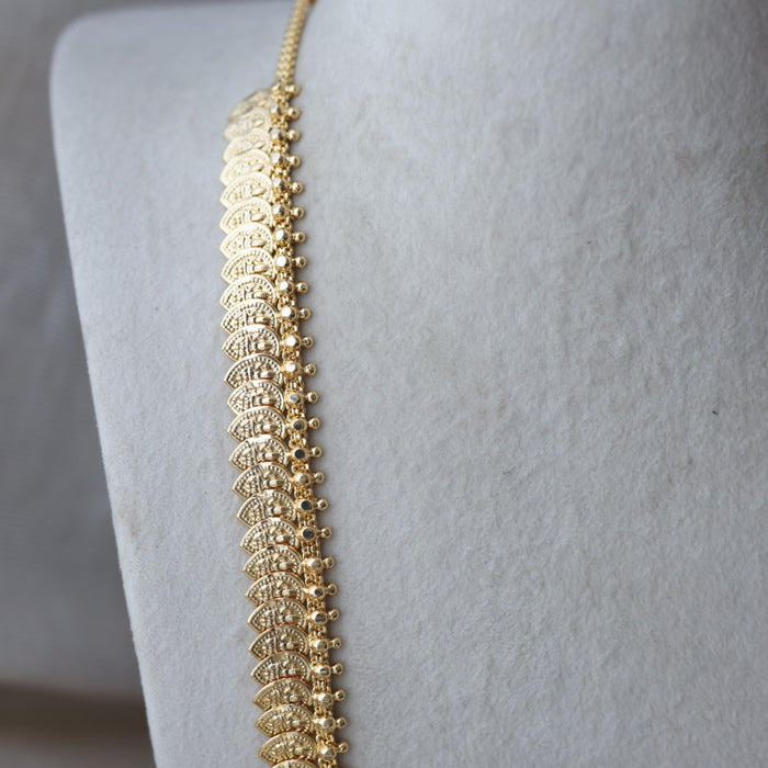 Heritage gold plated mango design long necklace HL6212