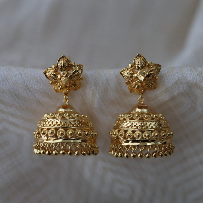 Heritage gold plated gold look a like jumka earrings  HJ1202