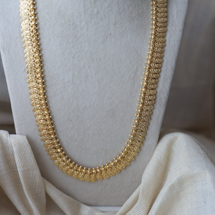 Heritage gold plated mango design long necklace HL6212