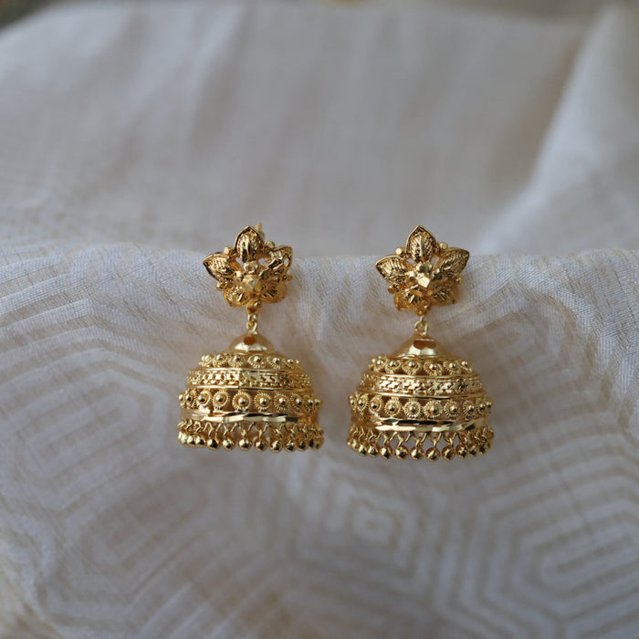 Heritage gold plated gold look a like jumka earrings  HJ1202