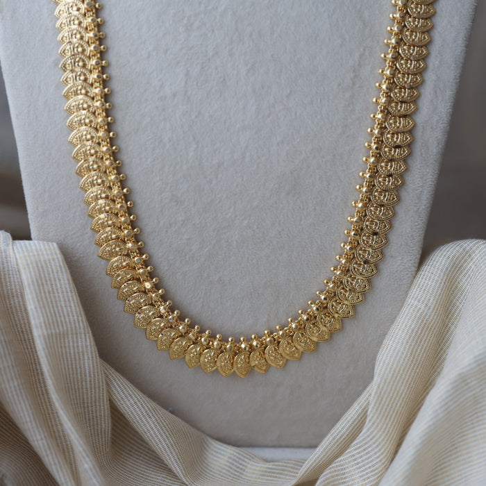 Heritage gold plated mango design long necklace HL6212