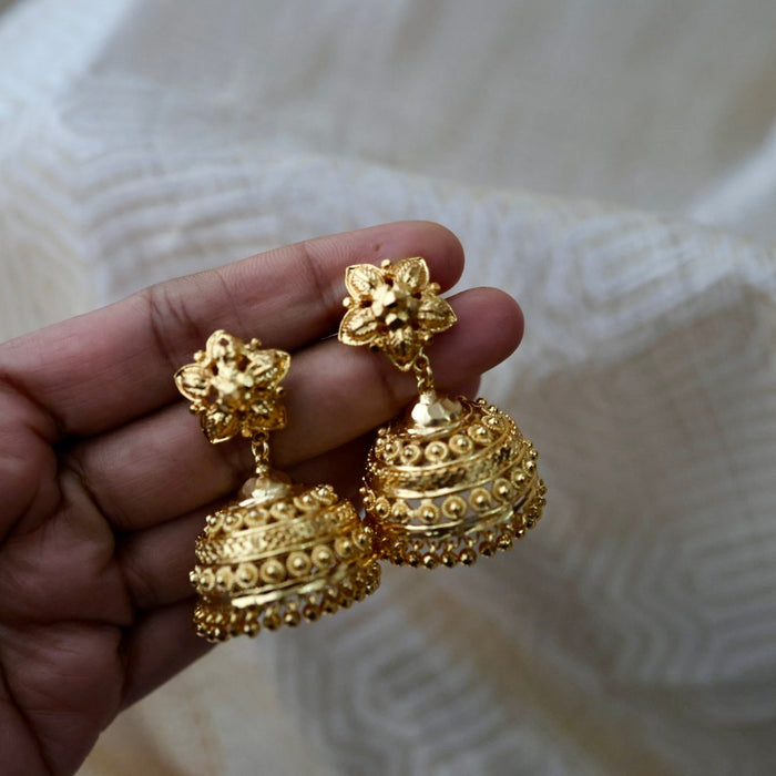 Heritage gold plated gold look a like jumka earrings  HJ1202