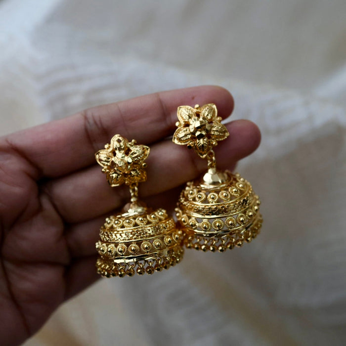 Heritage gold plated gold look a like jumka earrings  HJ1202