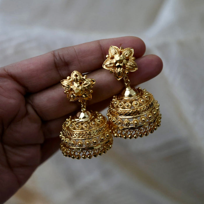 Heritage gold plated gold look a like jumka earrings  HJ1202