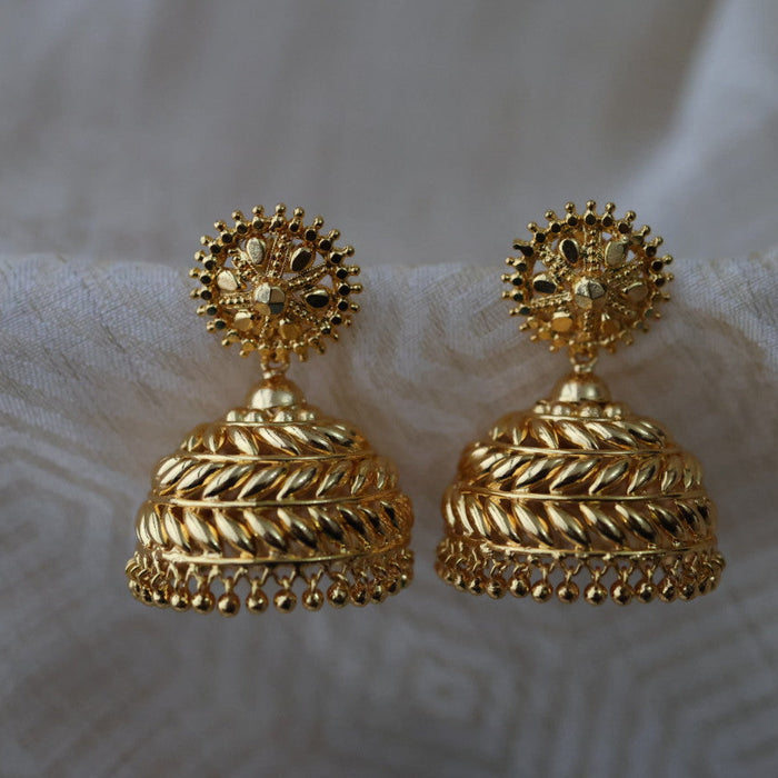 Heritage gold plated gold look a like jumka earrings  HJ12567
