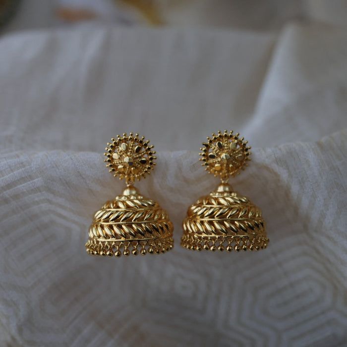 Heritage gold plated gold look a like jumka earrings  HJ12567