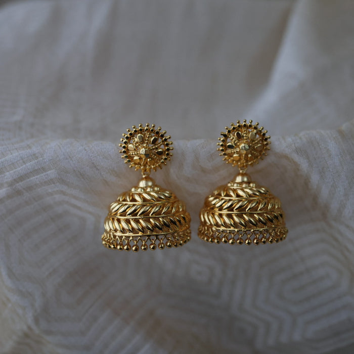 Heritage gold plated gold look a like jumka earrings  HJ12567